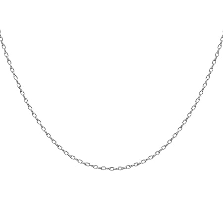 Oval Belcher Chain 18 Inch in 9K White Gold