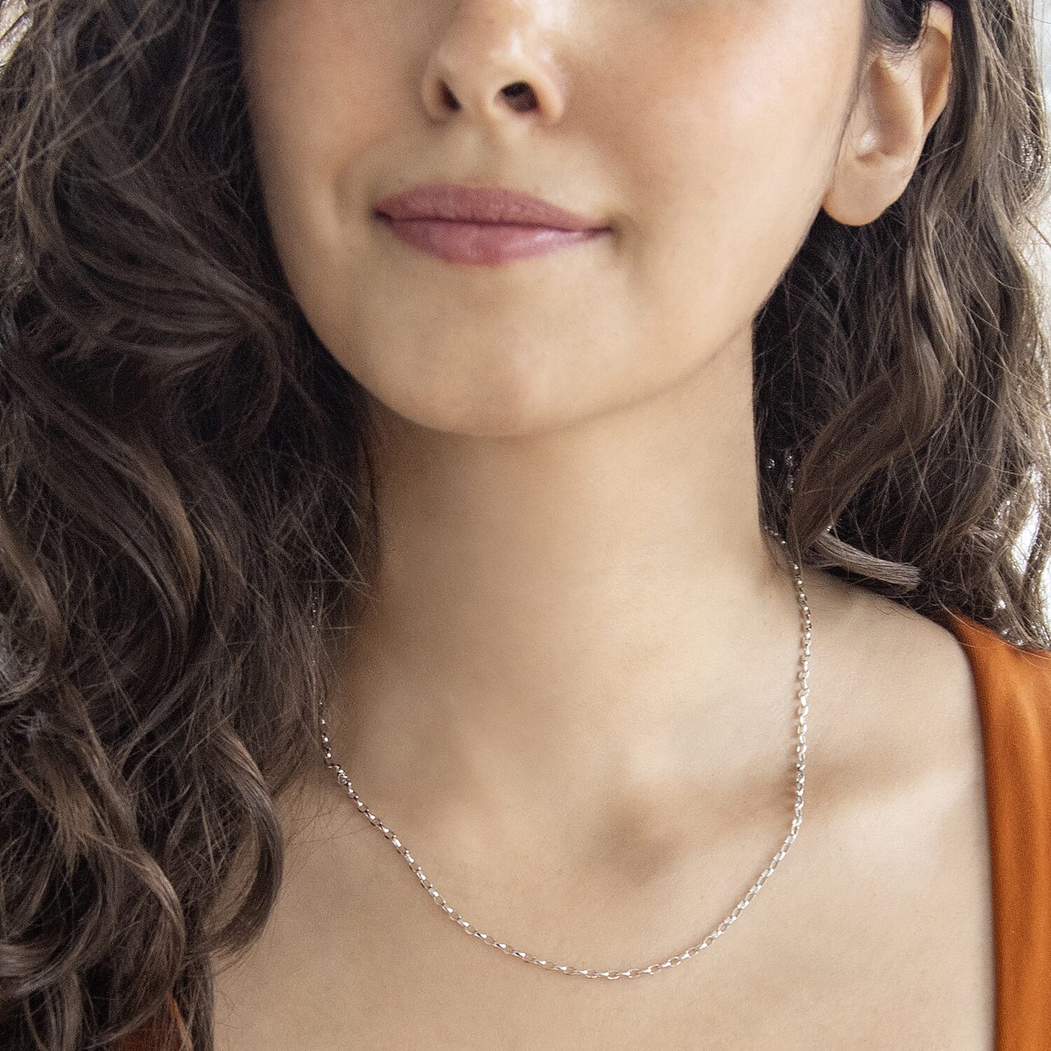 9K White Gold  Chain (Size - 18),  Gold Wt. 18 Gms