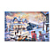 Light up Canvas Wall Decor Printing Snow Covered Trees with a House & Horse Cart Scene 2xAA Battery (Not Inc.) - Night