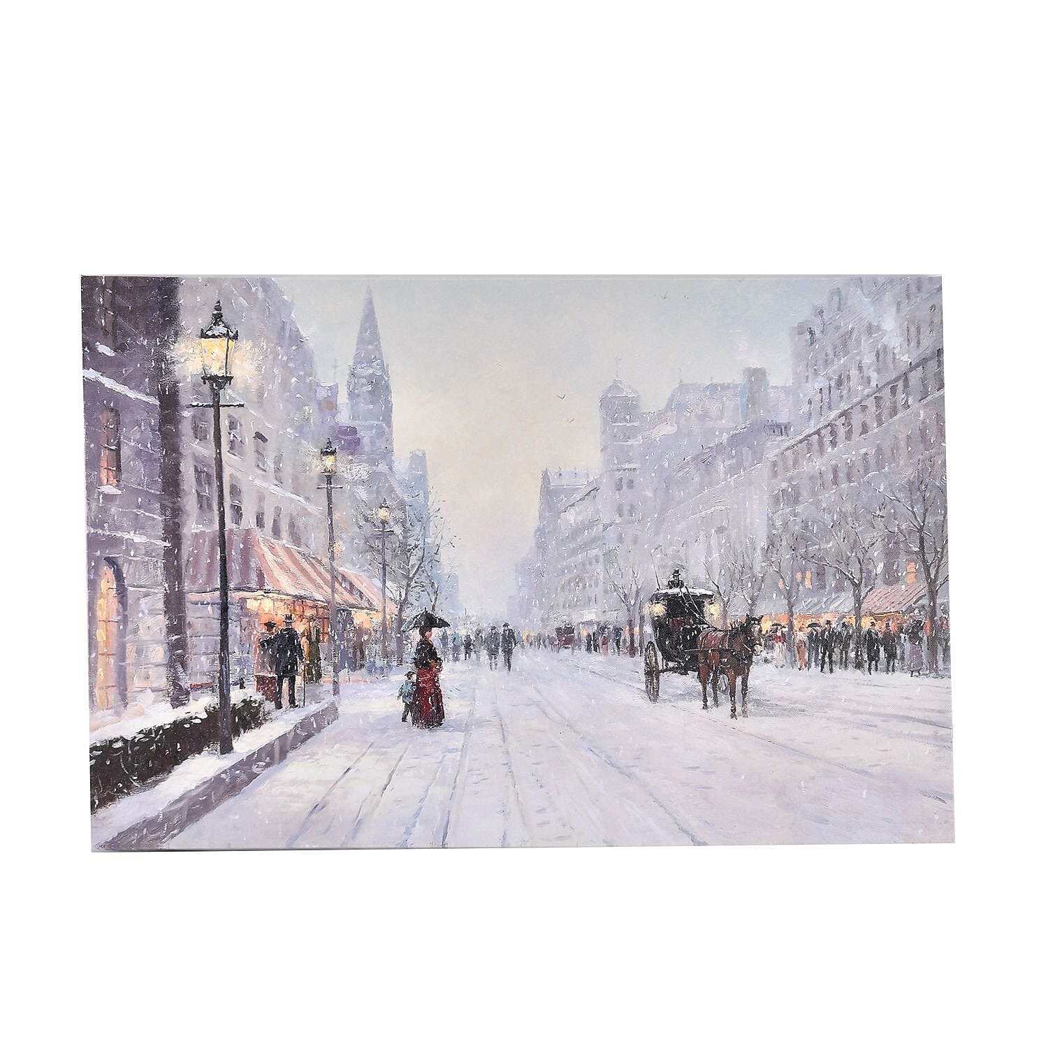 Light up Canvas Wall Decor Printing Snowy Winter Scene 2xAA Battery (Not Inc.) - Snowy - 40cm x 60cm