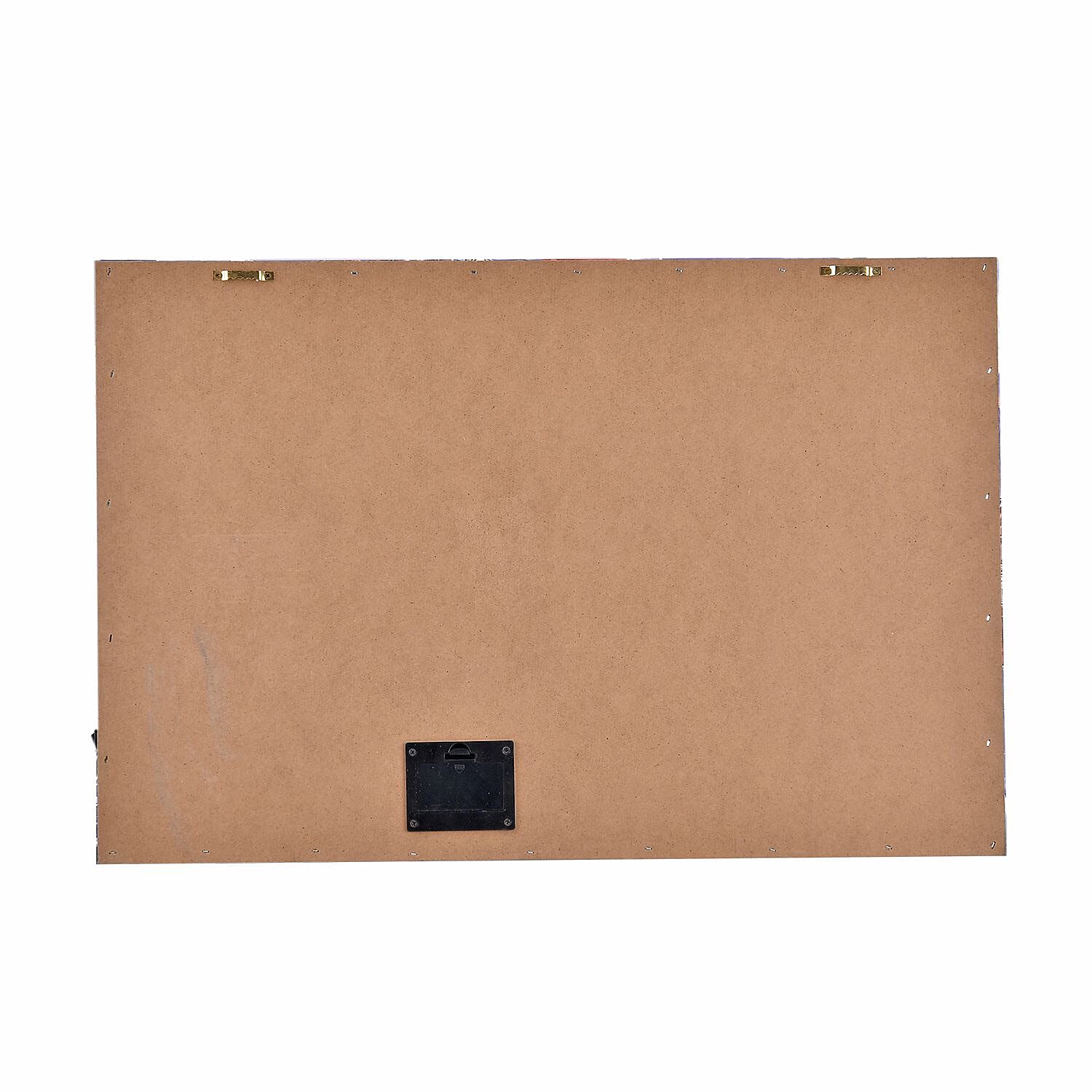 Light up Canvas Wall Decor Printing Snow Covered Trees with a House & Horse Cart Scene 2xAA Battery (Not Inc.) - Night