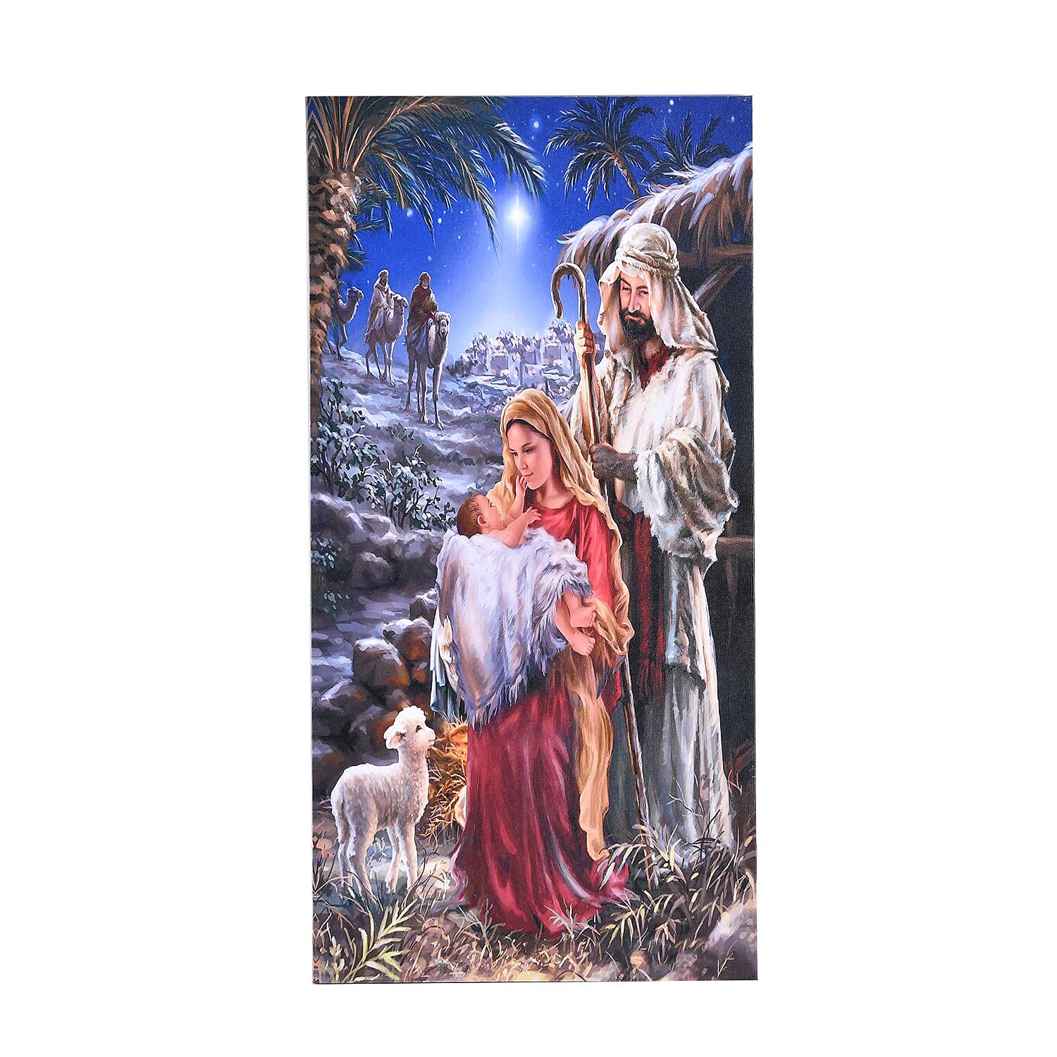 Light Up Nativity Scene - Requires 2AA Battery (not incld) 60cm x 30cm