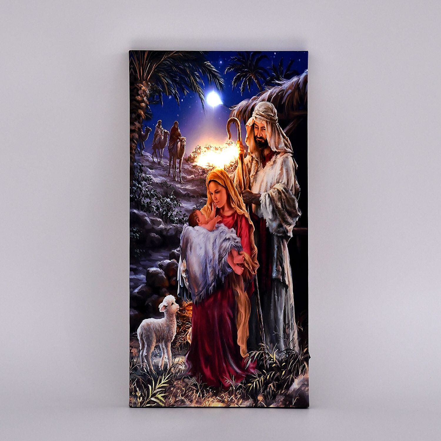 Light Up Nativity Scene - Requires 2AA Battery (not incld) 60cm x 30cm