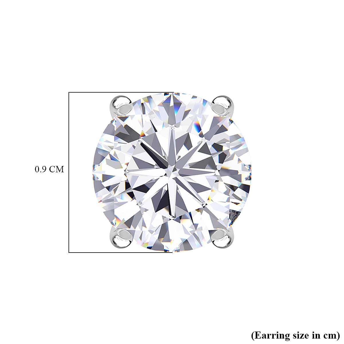 White Austrian Crystal Stud Earrings in Sterling Silver