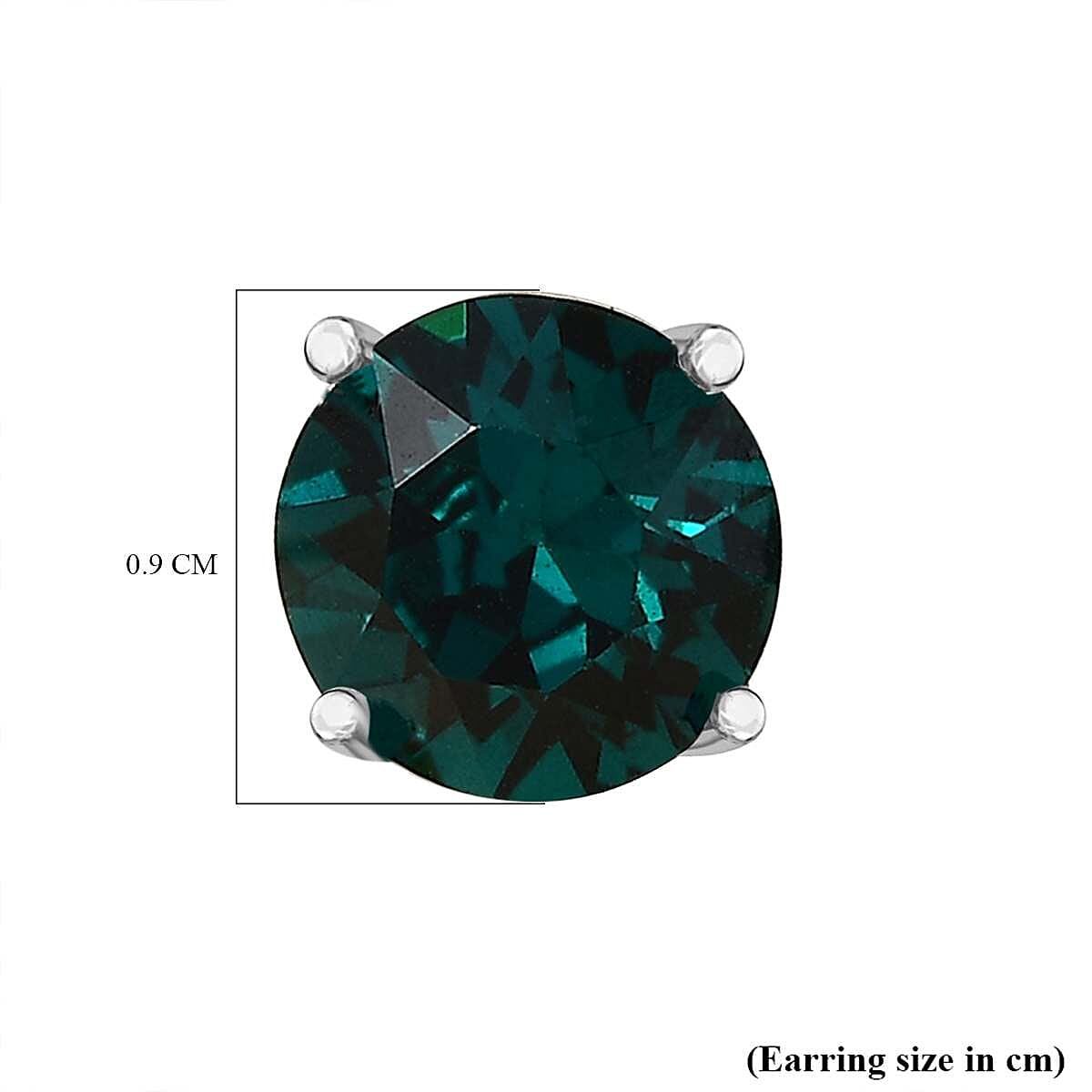 Emerald Austrian Crystal Stud Earrings in Sterling Silver