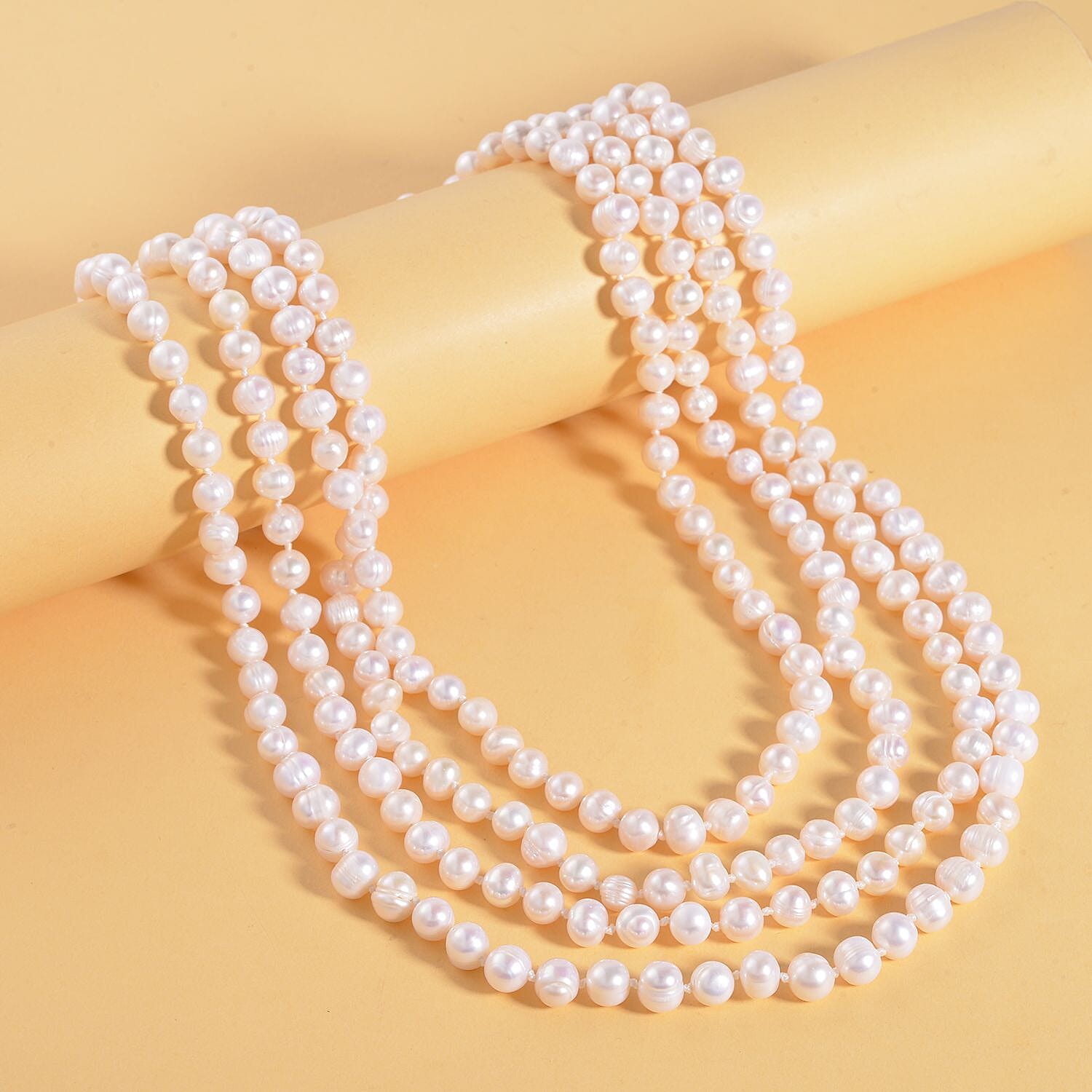 Legacy Pearls Collection - White Pearl 100 Inch Beads Necklace