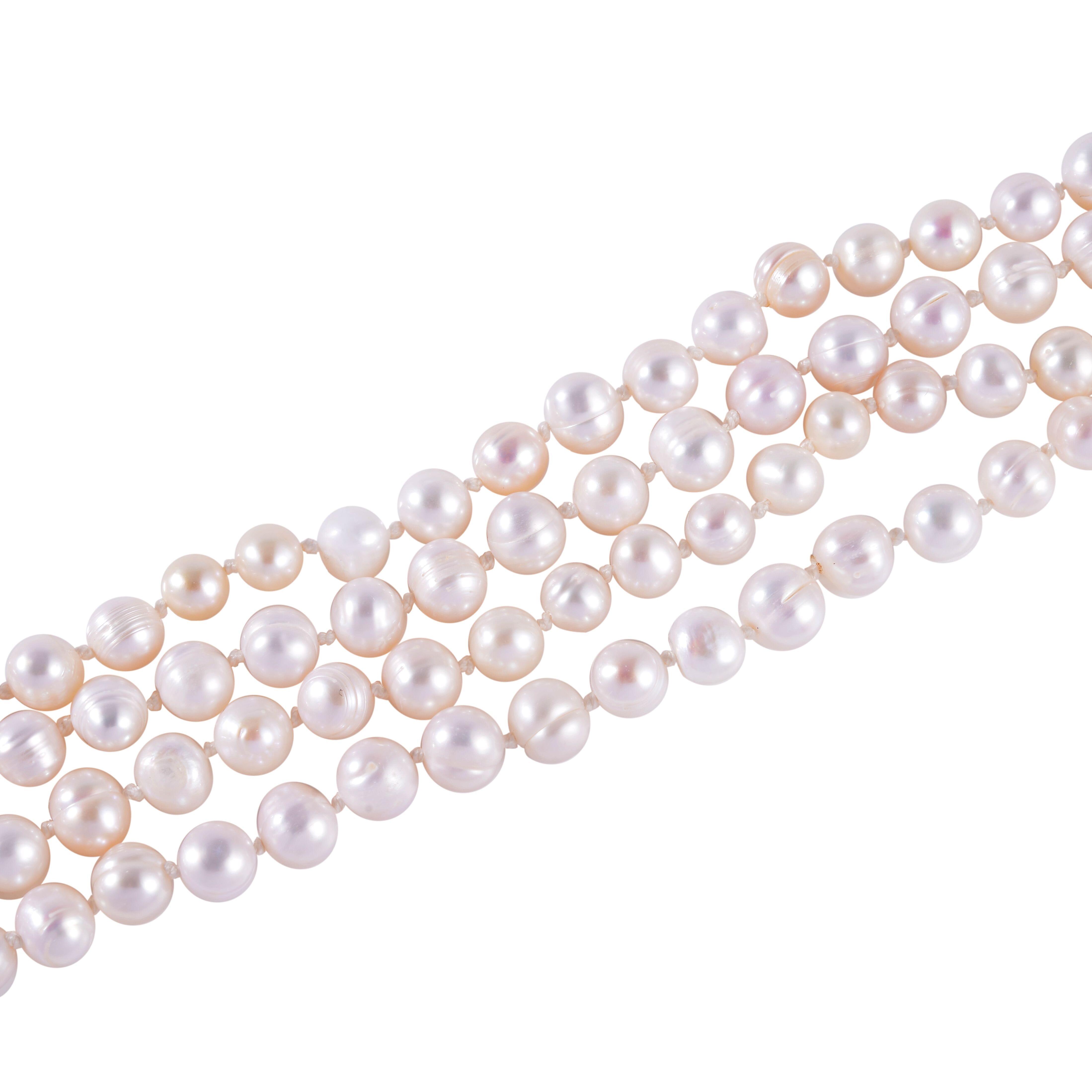 Legacy Pearls Collection - White Pearl 100 Inch Beads Necklace