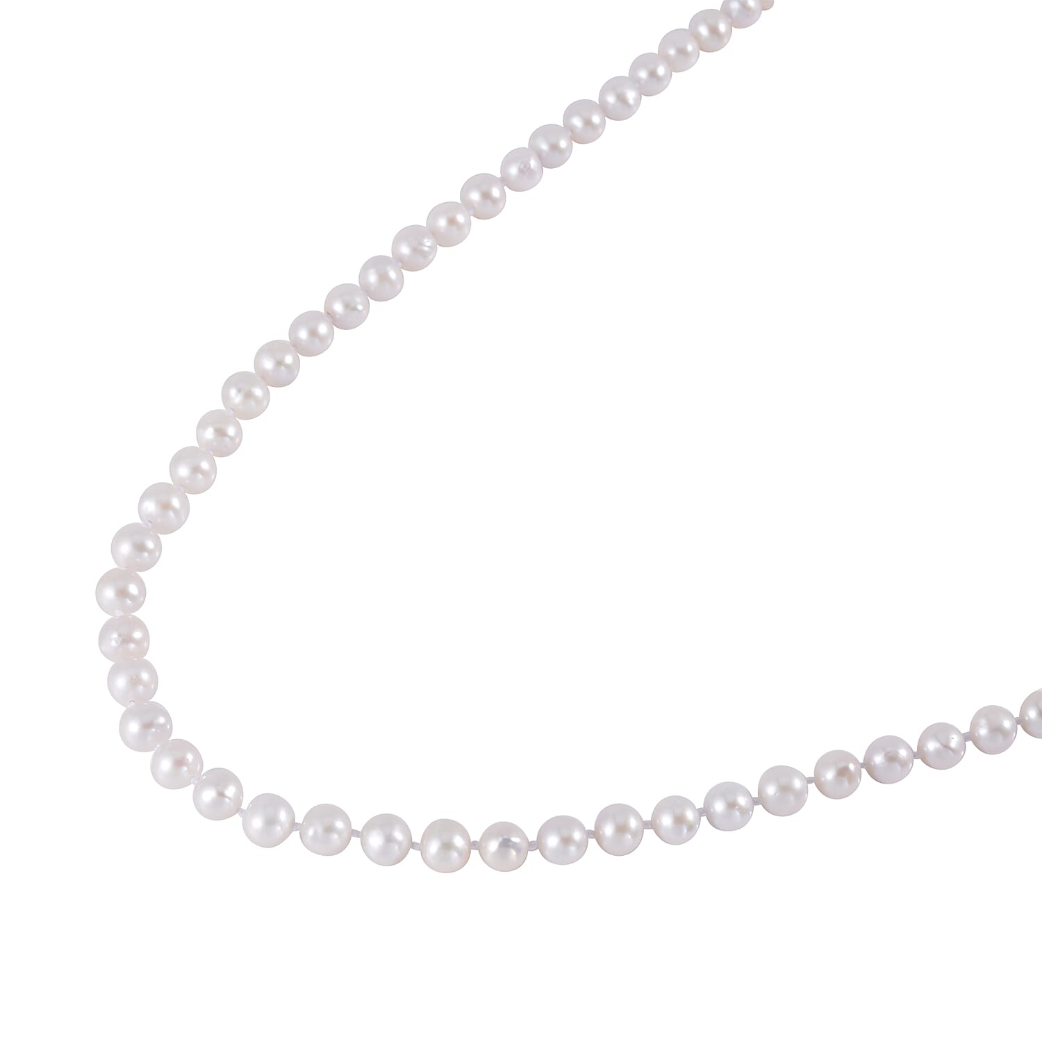 First Launch - Anhui Perfect Pearl Necklace (Size - 20) in Rhodium Overlay Sterling Silver
