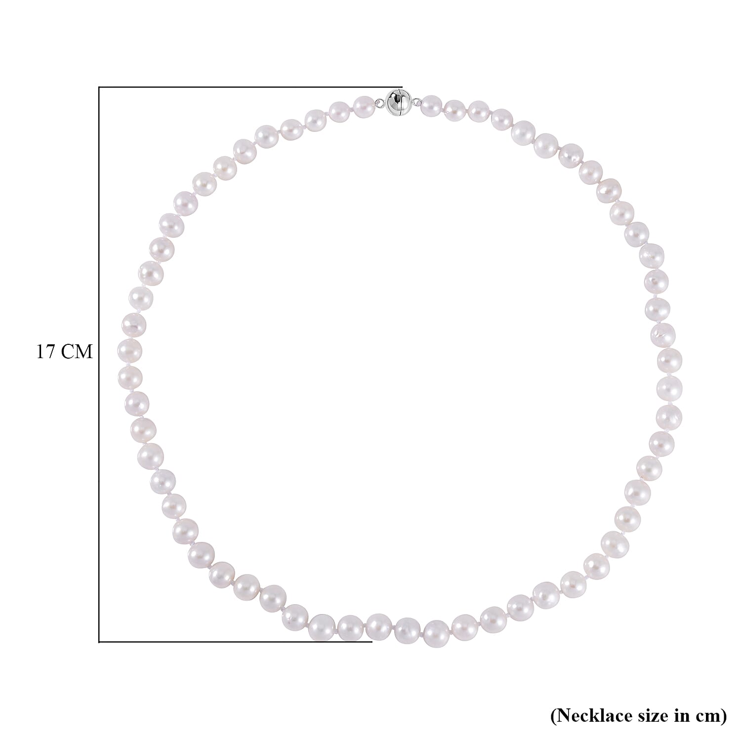 First Launch - Anhui Perfect Pearl Necklace (Size - 20) in Rhodium Overlay Sterling Silver