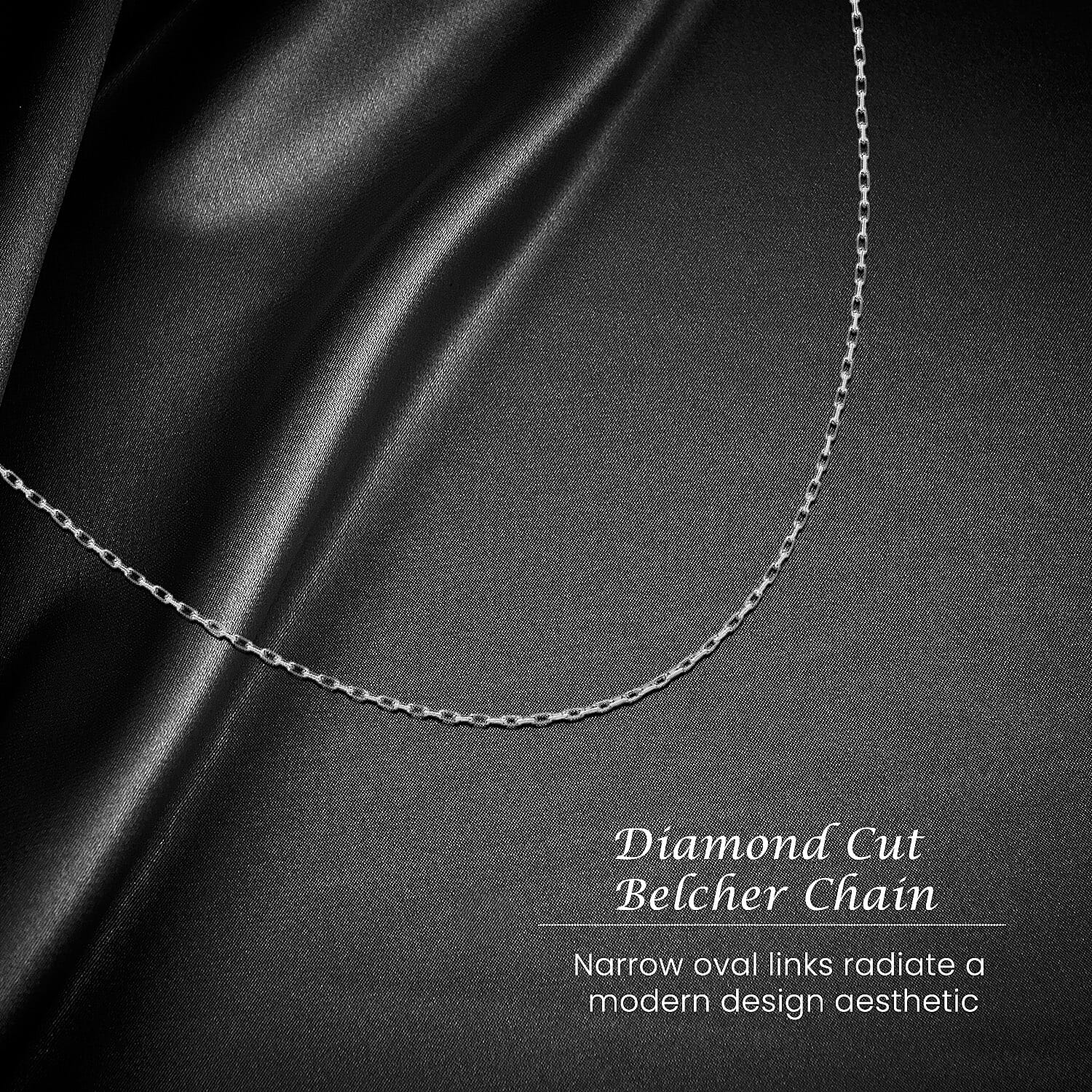 9K White Gold  Chain (Size - 16),  Gold Wt. 1.6 Gms