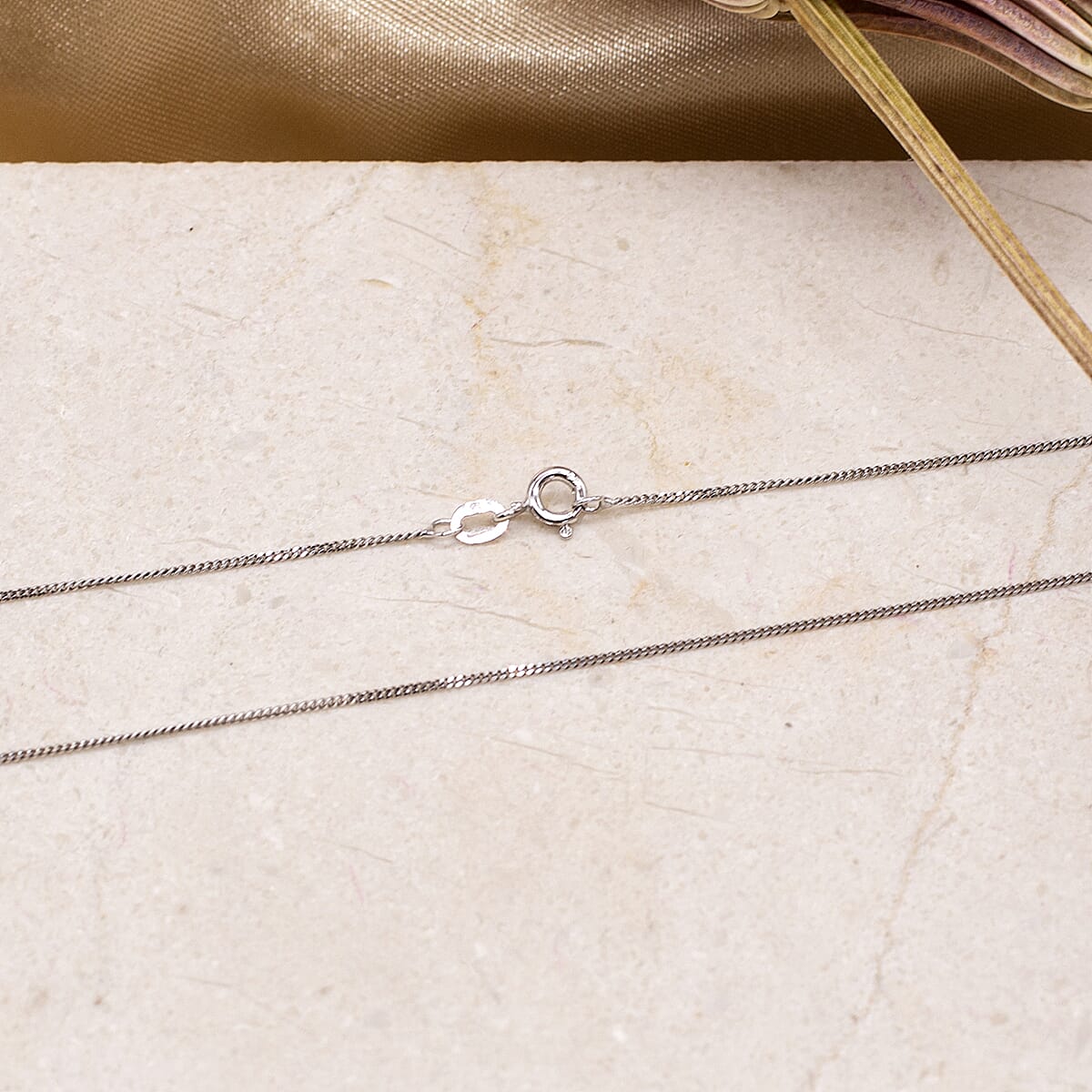 9K White Gold  Chain (Size - 16),  Gold Wt. 1.3 Gms