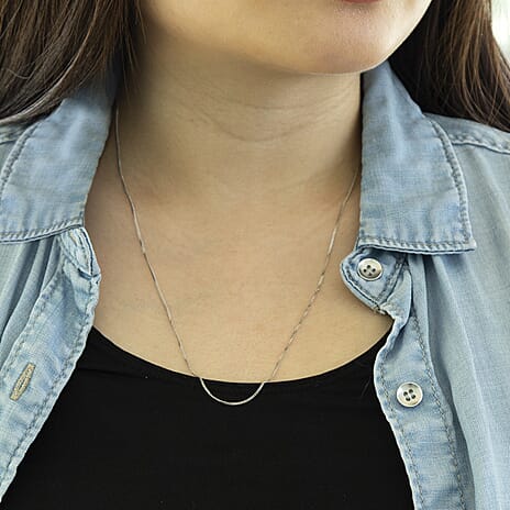 9K White Gold  Chain (Size - 20),  Gold Wt. 1.6 Gms