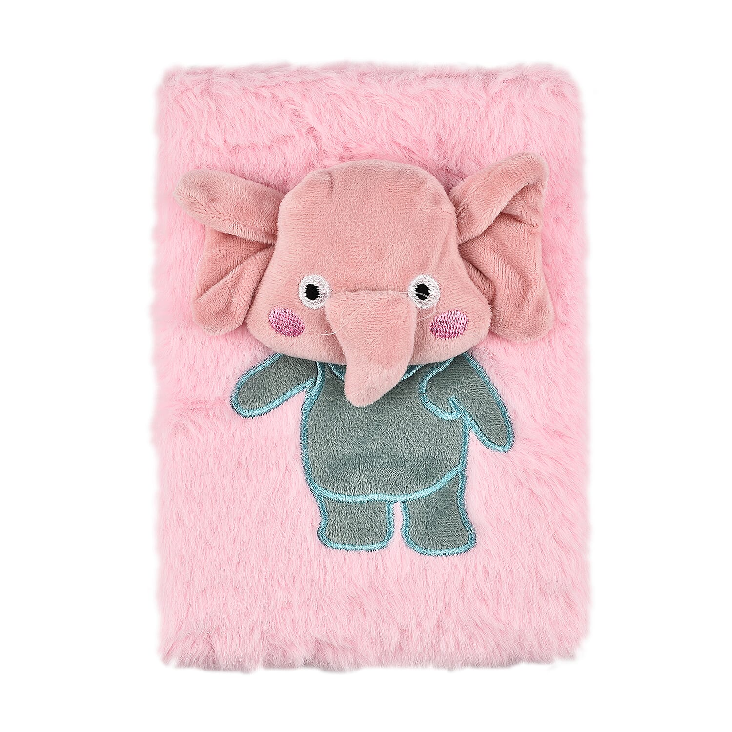 Fluffy Cover 3D Elephant Pattern Notebook (80 Pages)