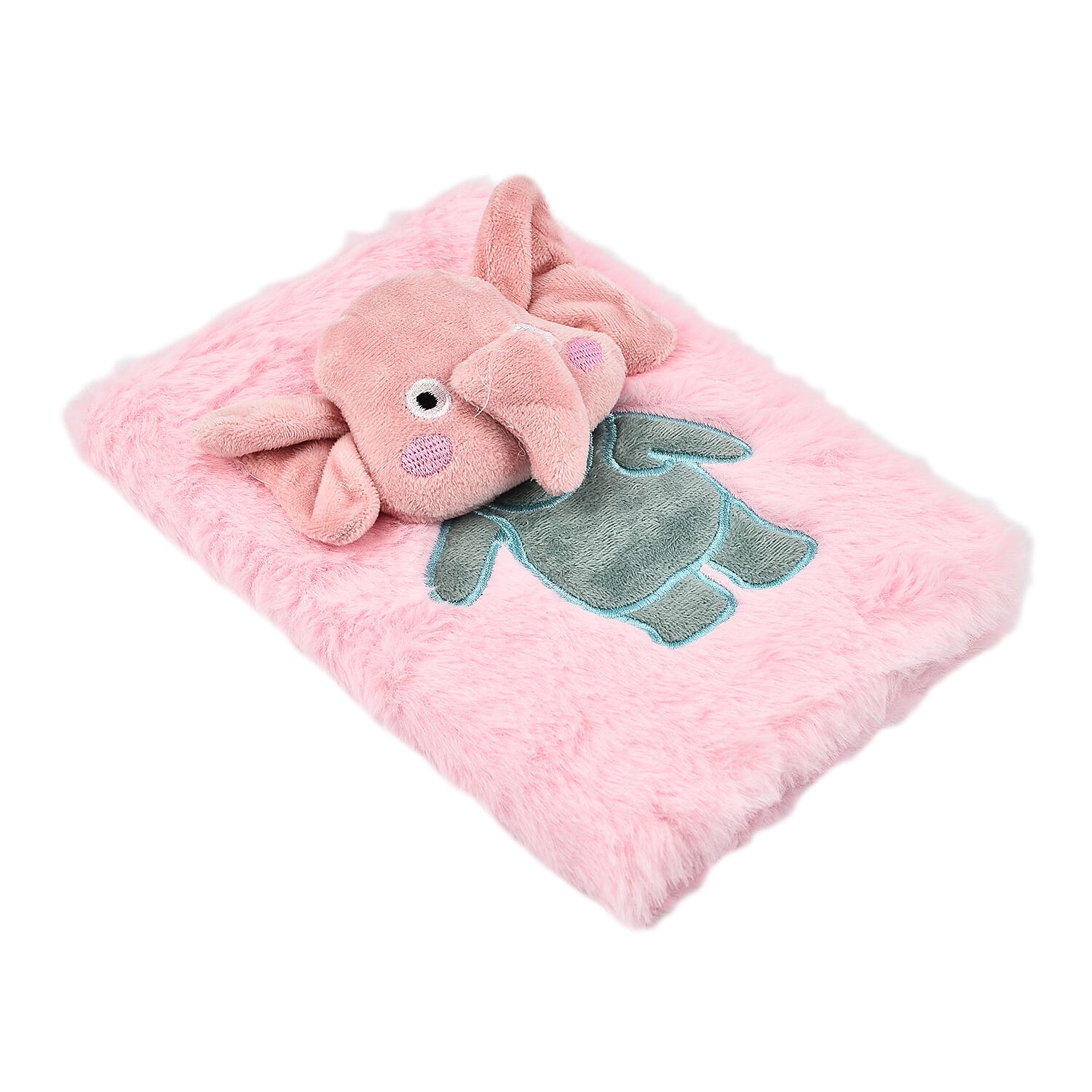 Fluffy Cover 3D Elephant Pattern Notebook (80 Pages)