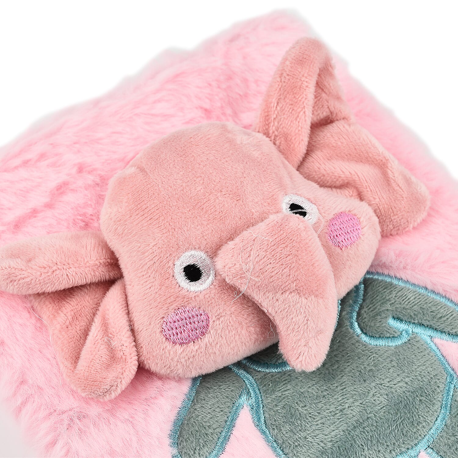 Fluffy Cover 3D Elephant Pattern Notebook (80 Pages)