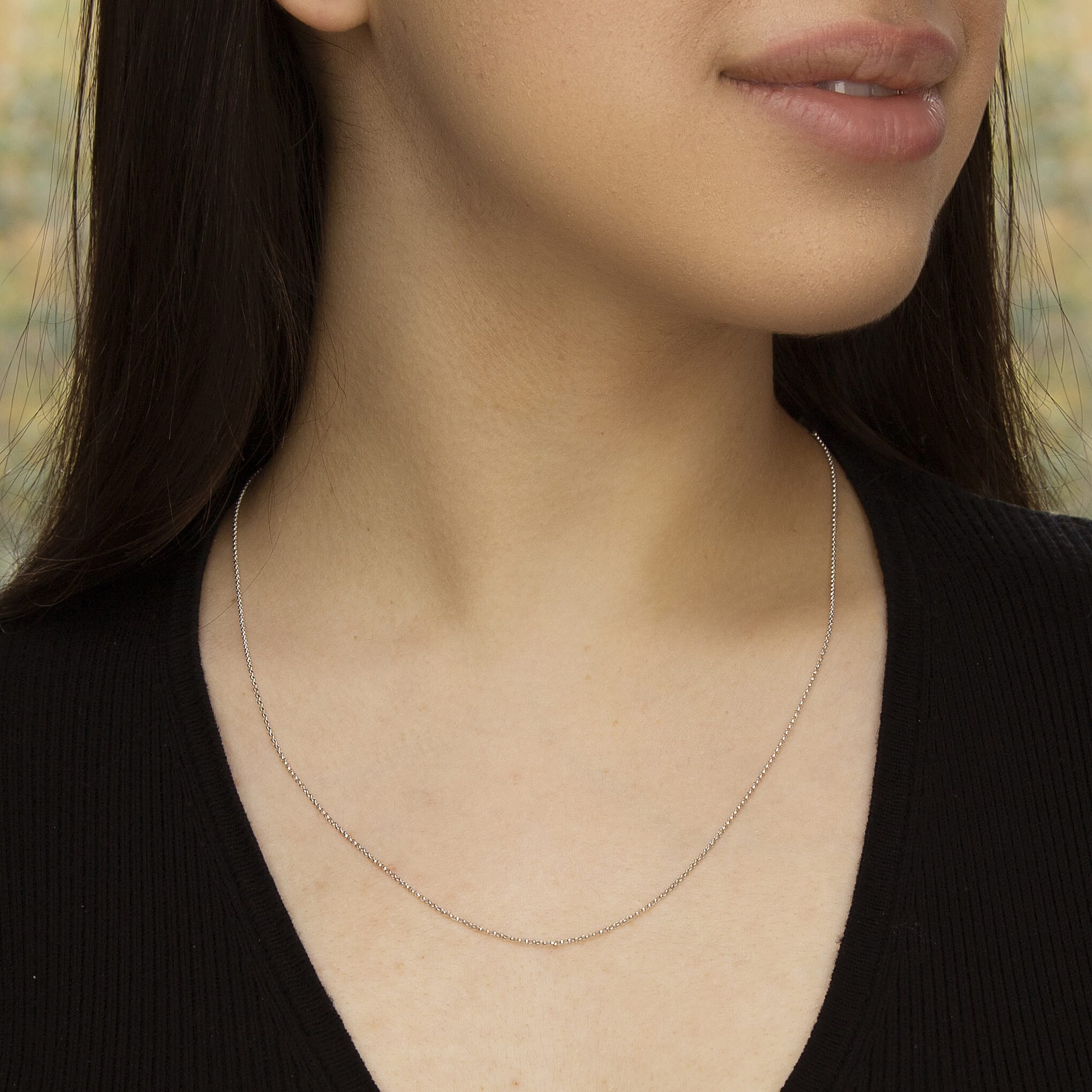 9K White Gold  Chain (Size - 20),  Gold Wt. 1.7 Gms