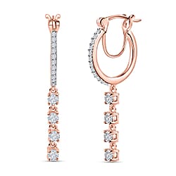 Moissanite J Hoop Half Hoop Earring in 18K Vermeil Yellow Gold Plated Sterling Silver