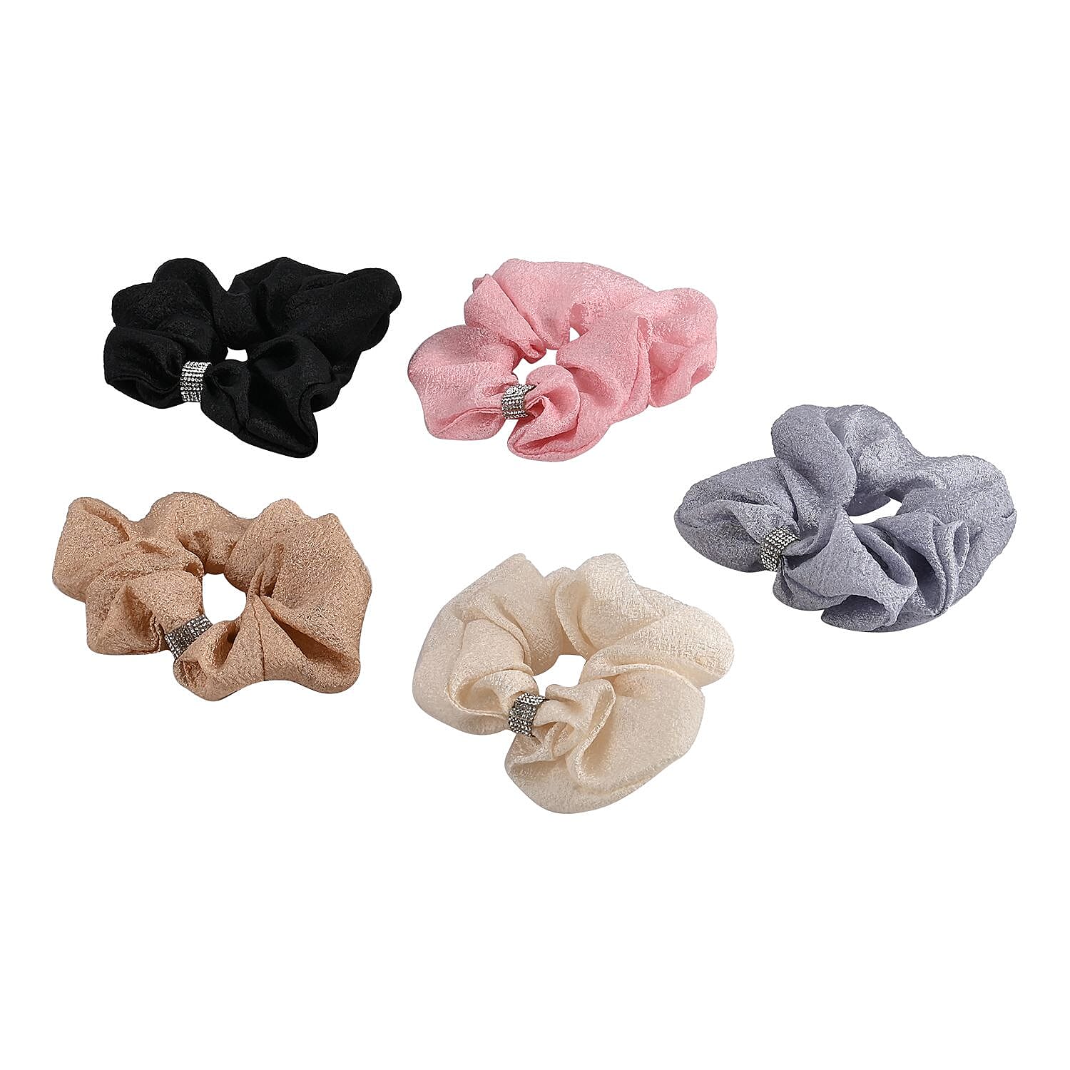 Set of 10 Assorted Embellished Hair Scunchies
