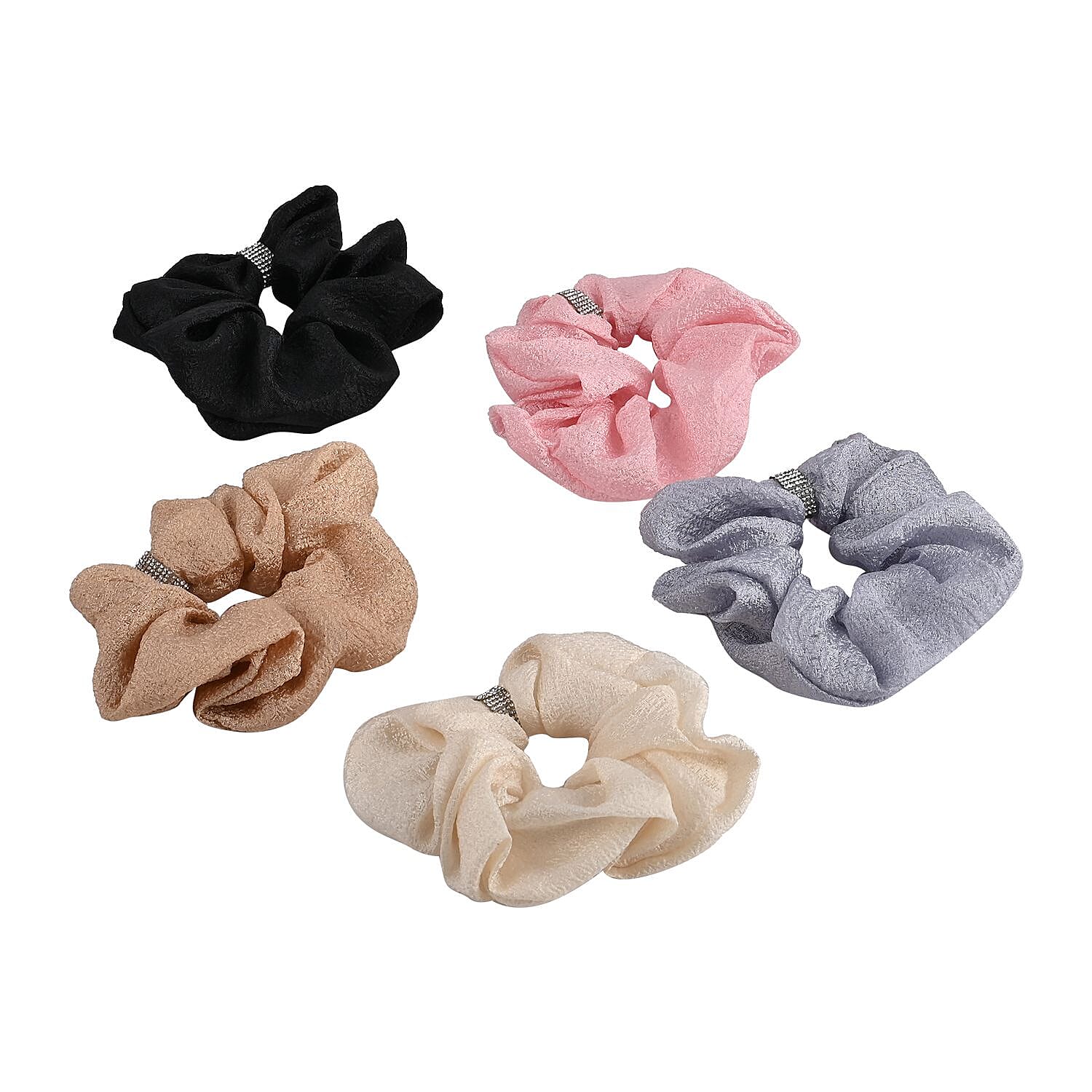 Set of 10 Assorted Embellished Hair Scunchies