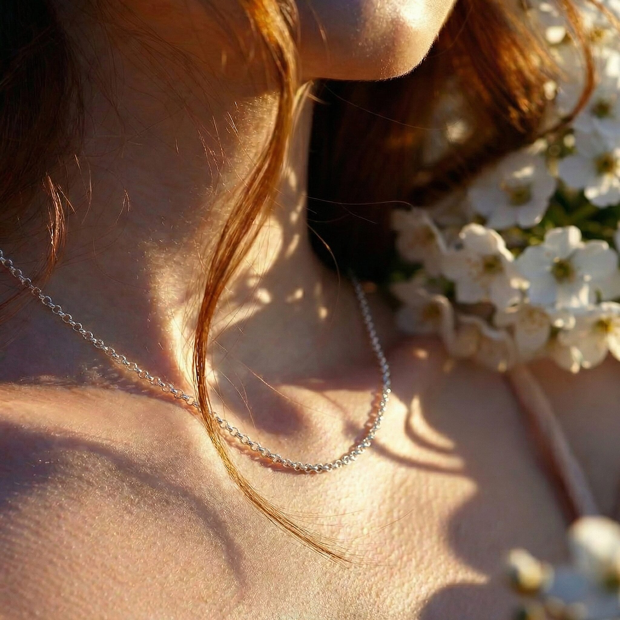 9K White Gold  Chain (Size - 18),  Gold Wt. 1.1 Gms