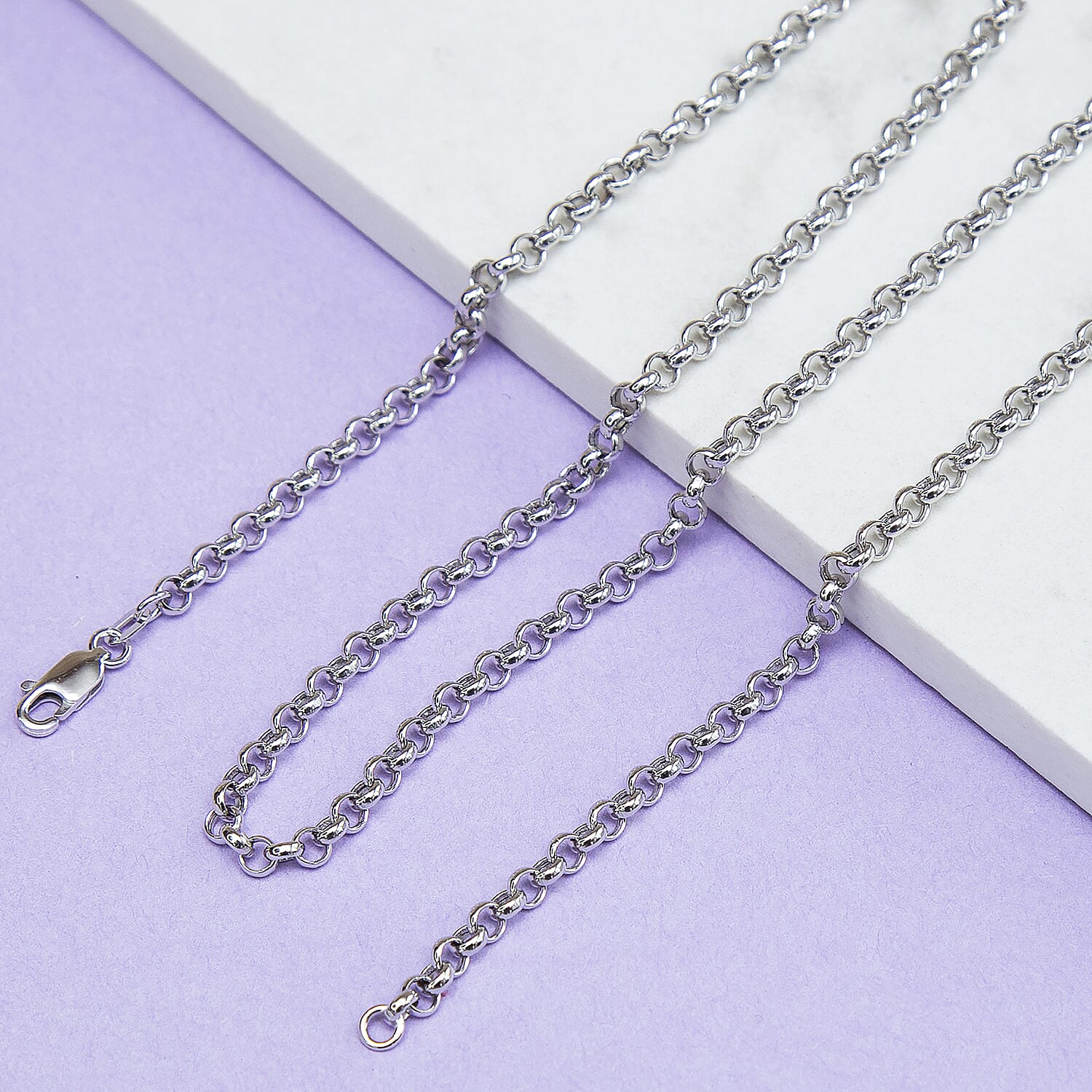 9K White Gold  Chain (Size - 20),  Gold Wt. 4.8 Gms