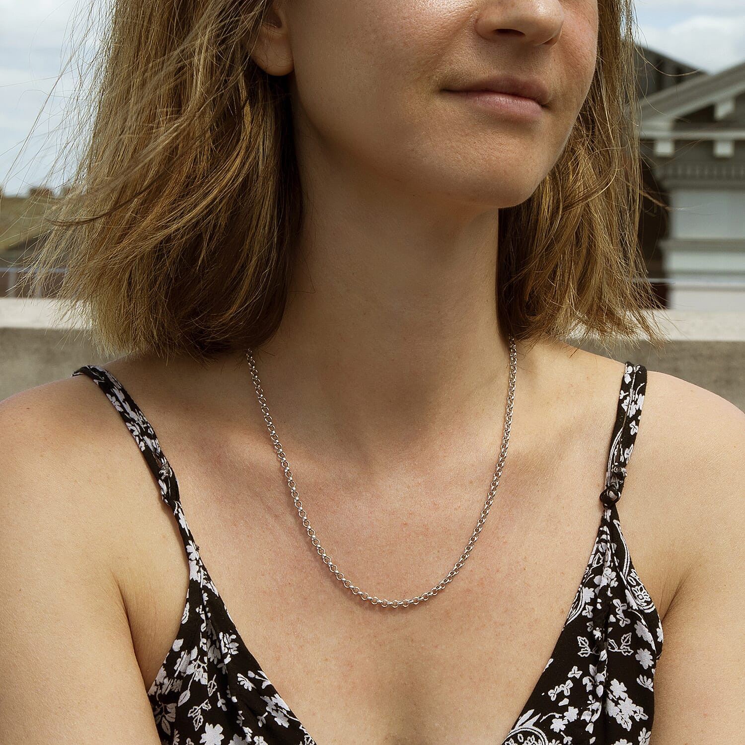 9K White Gold  Chain (Size - 20),  Gold Wt. 4.8 Gms