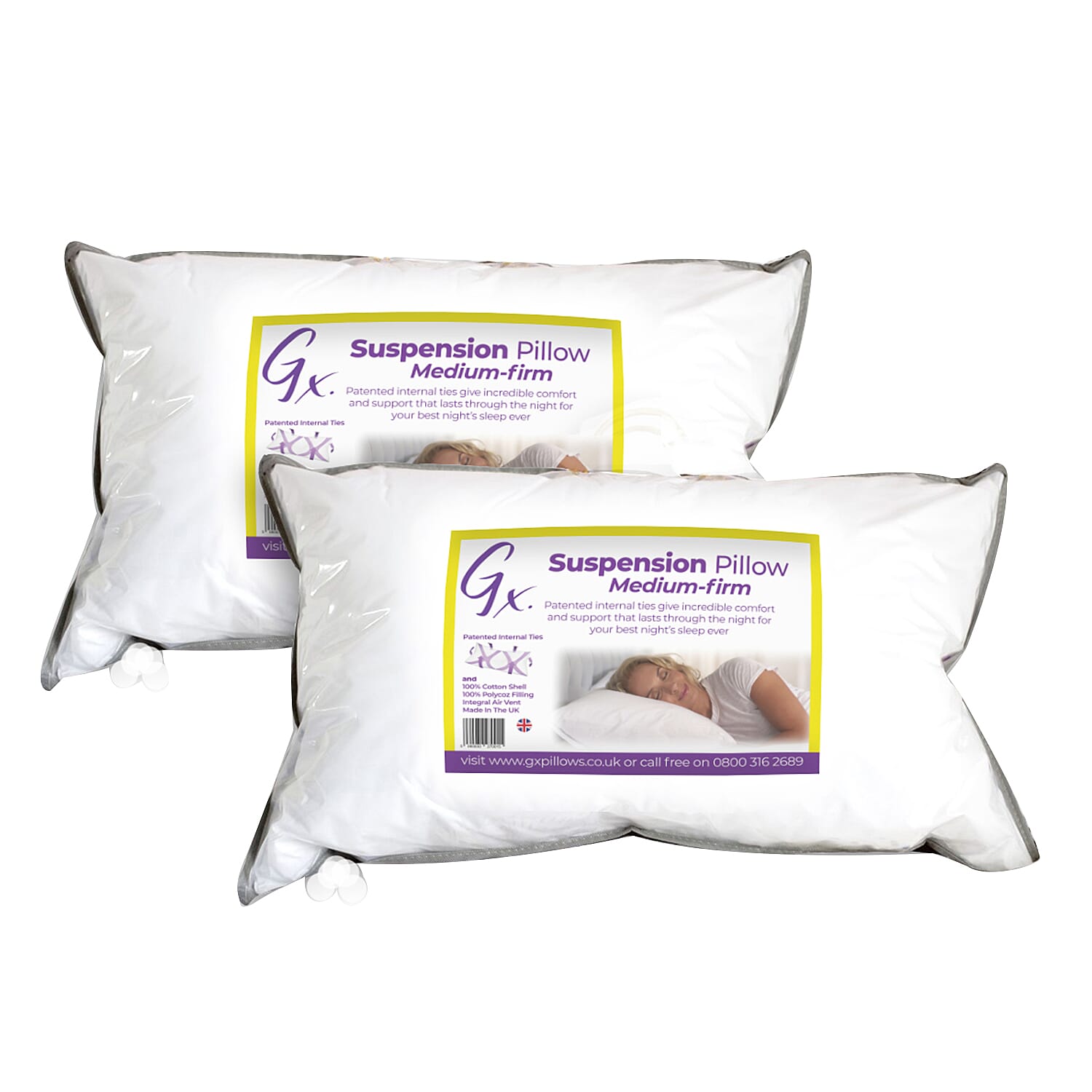 Set of 2 - Gx Suspension 2nd Generation Pillows (Medium- Firm)