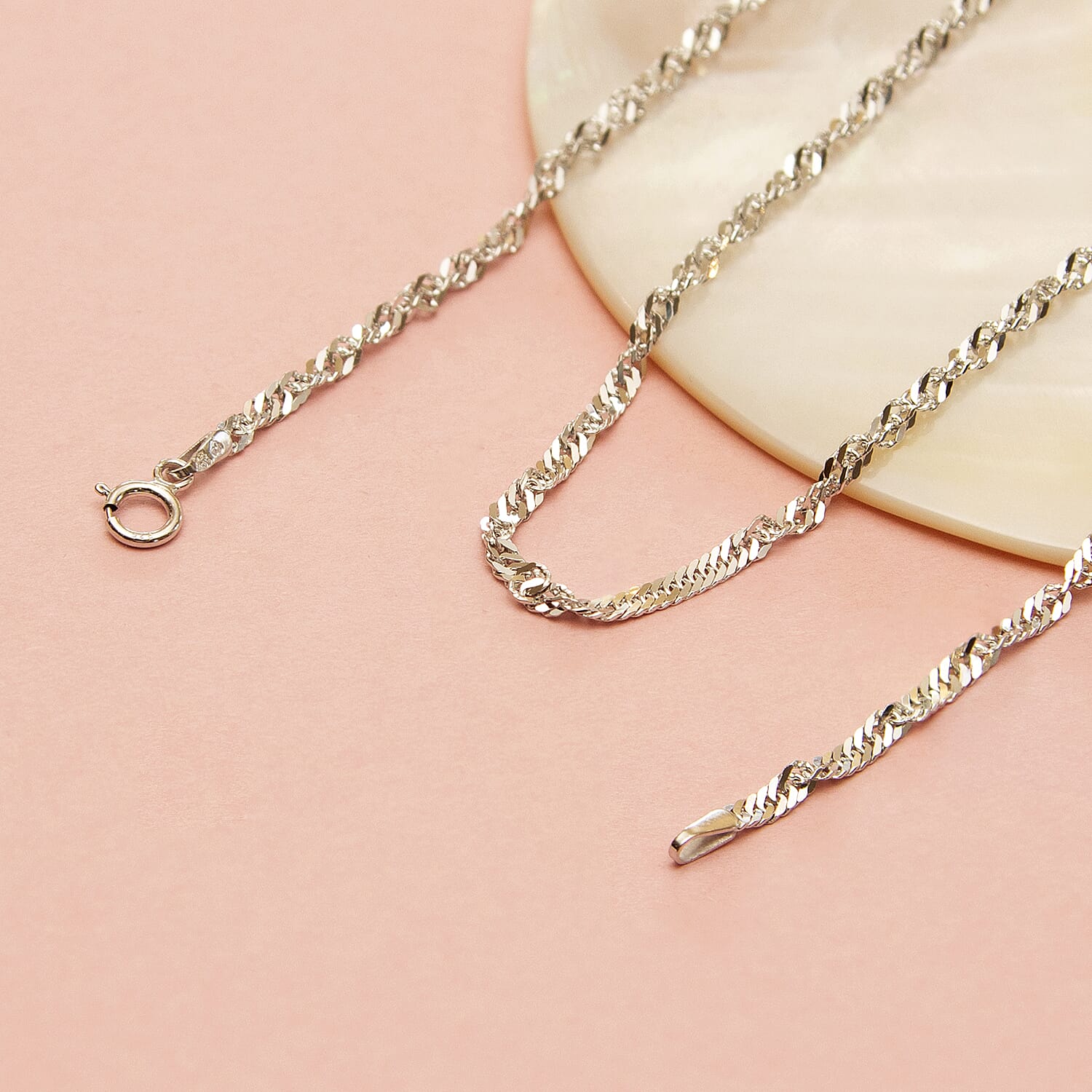 9K White Gold  Chain (Size - 24),  Gold Wt. 4.8 Gms