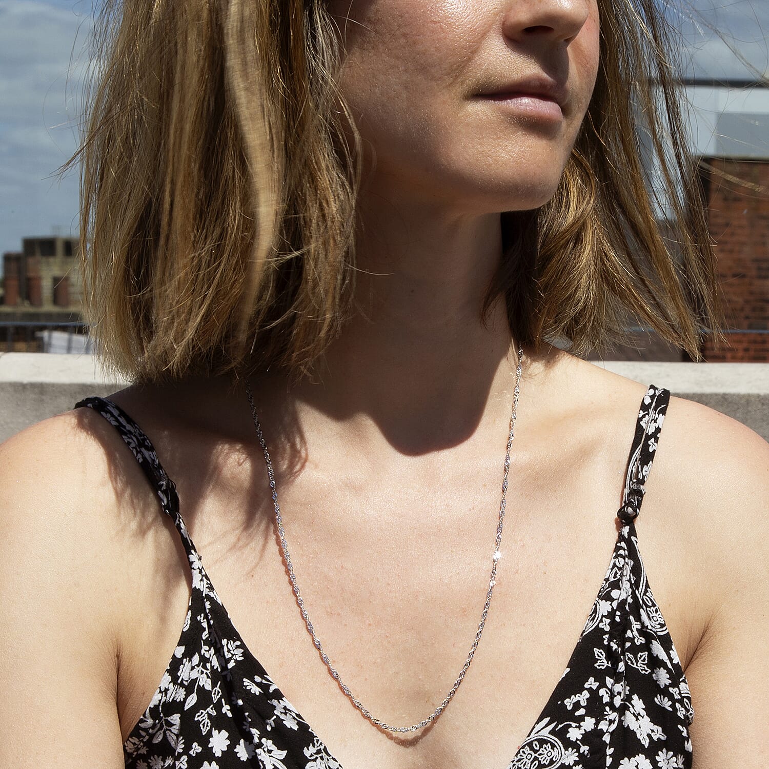 9K White Gold  Chain (Size - 24),  Gold Wt. 4.8 Gms