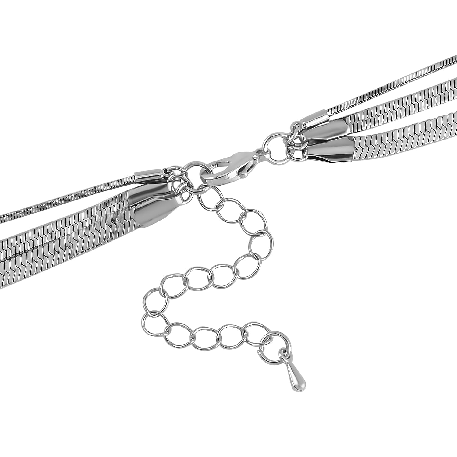 Ball Shell Pearl Lariat Pattern Necklace (Size - 20) in Silver Tone