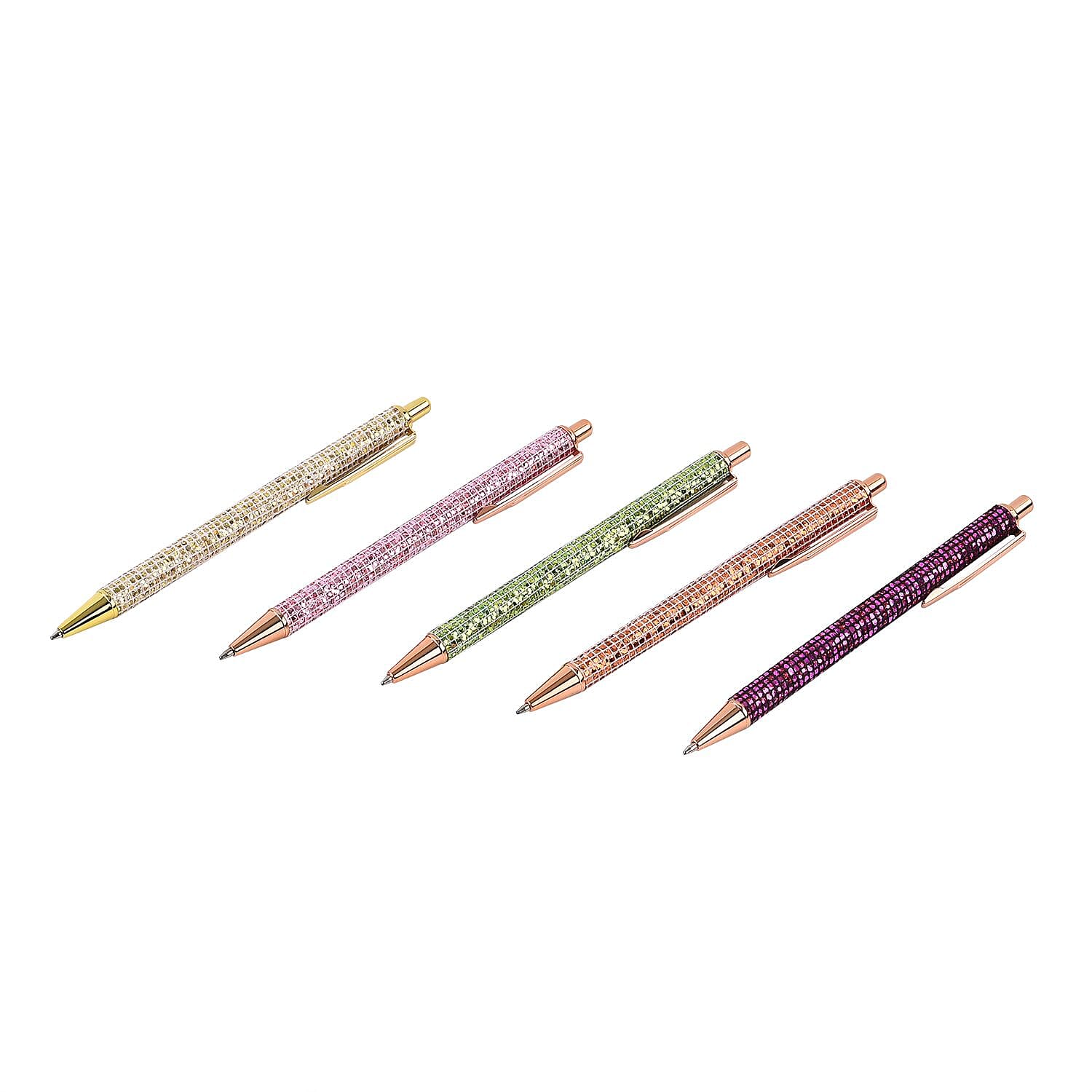 Set of 5 Pens with 5 Blue Refill - Sparkle