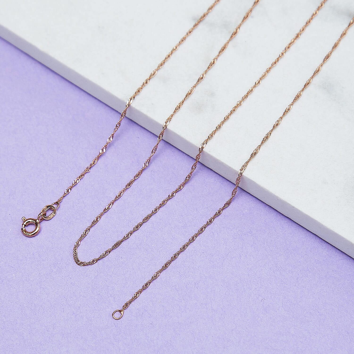 9K Rose Gold  Chain (Size - 24),  Gold Wt. 1.2 Gms