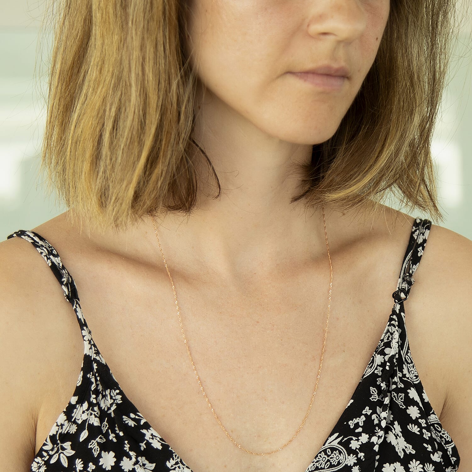 9K Rose Gold  Chain (Size - 24),  Gold Wt. 1.2 Gms