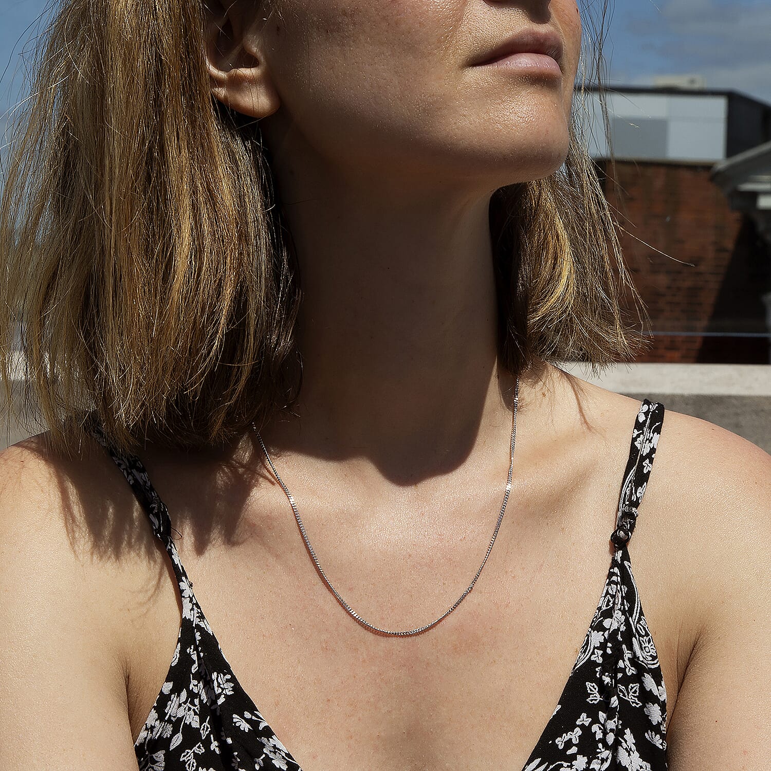 9K White Gold  Chain (Size - 20),  Gold Wt. 4.8 Gms