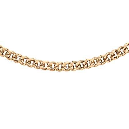 Diamond Cut Curb Chain 20 Inch in 9K Rose Gold