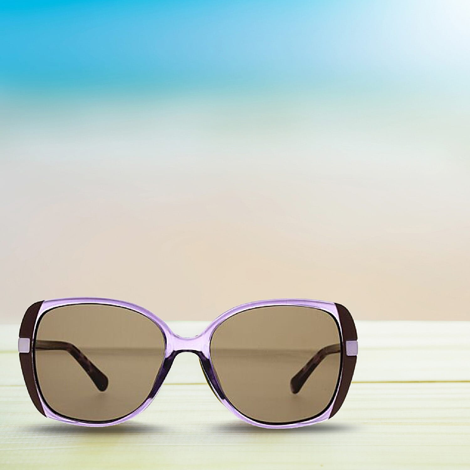 Radley Womens Square Acetate Over Sized Metal Trim Sunglasses - Brown