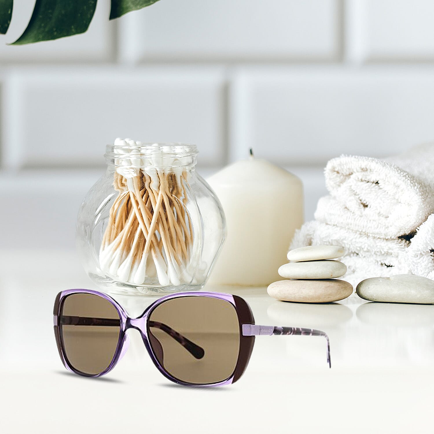 Radley Womens Square Acetate Over Sized Metal Trim Sunglasses - Brown