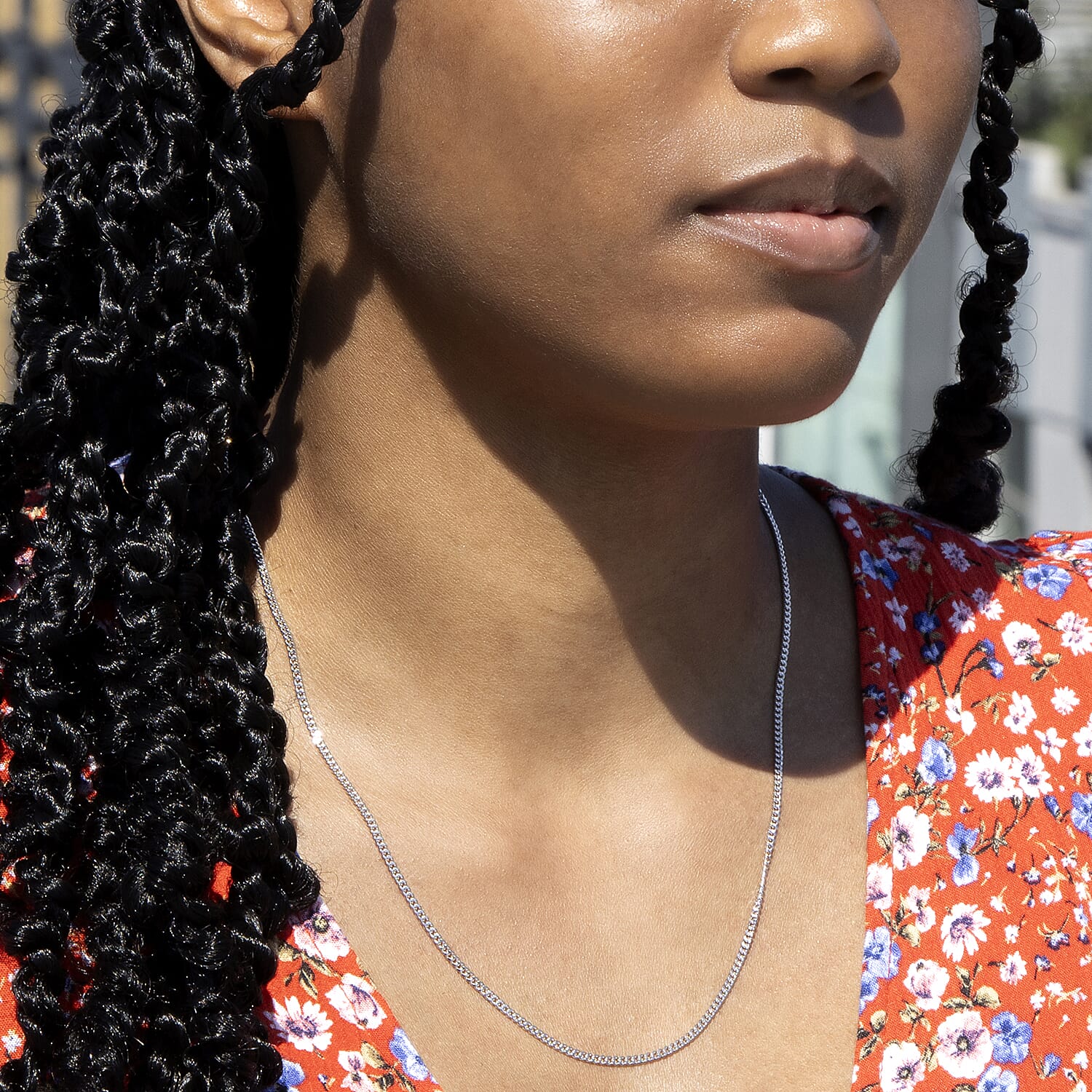 9K White Gold  Chain (Size - 20),  Gold Wt. 6.9 Gms