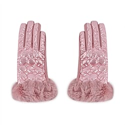 Metallic Coloured Quilting Gloves with Faux Fur Cuff