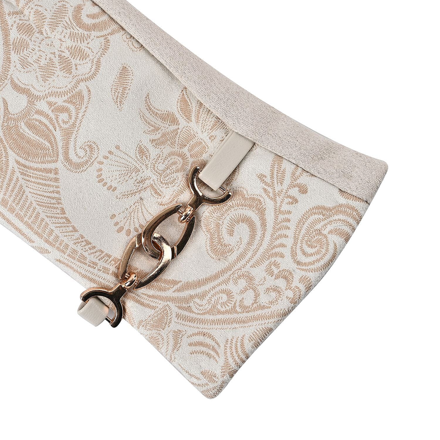 Closeout Deal - Printed Suede Screen Touch Winter Gloves - White