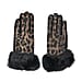 Snakeskin Pattern Gloves with Faux Fur Cuff