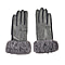Snakeskin Pattern Gloves with Faux Fur Cuff