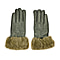 Snakeskin Pattern Gloves with Faux Fur Cuff