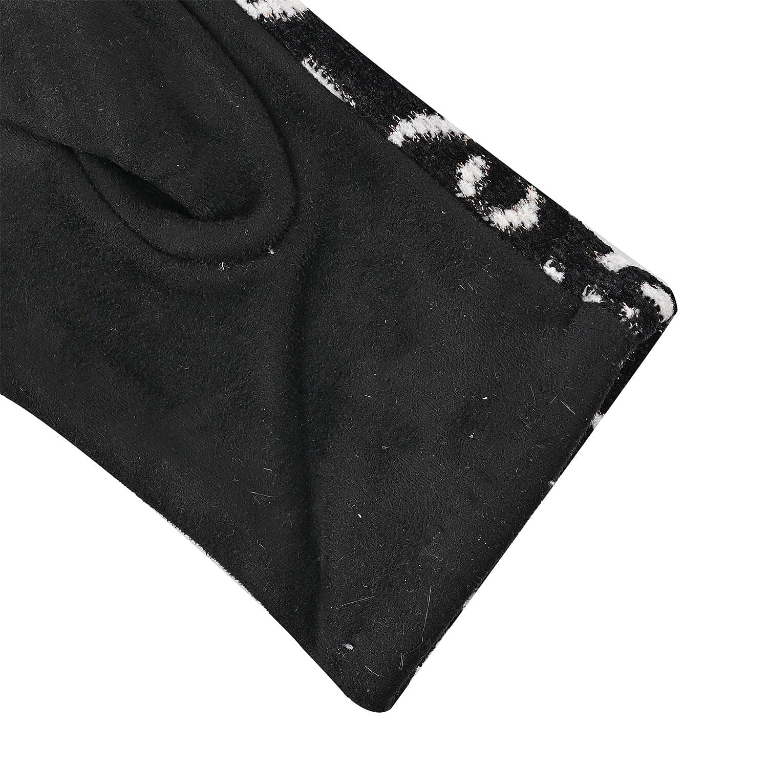 Leopard Pattern Warm & Lightweight Touch Screen Winter Gloves - Black