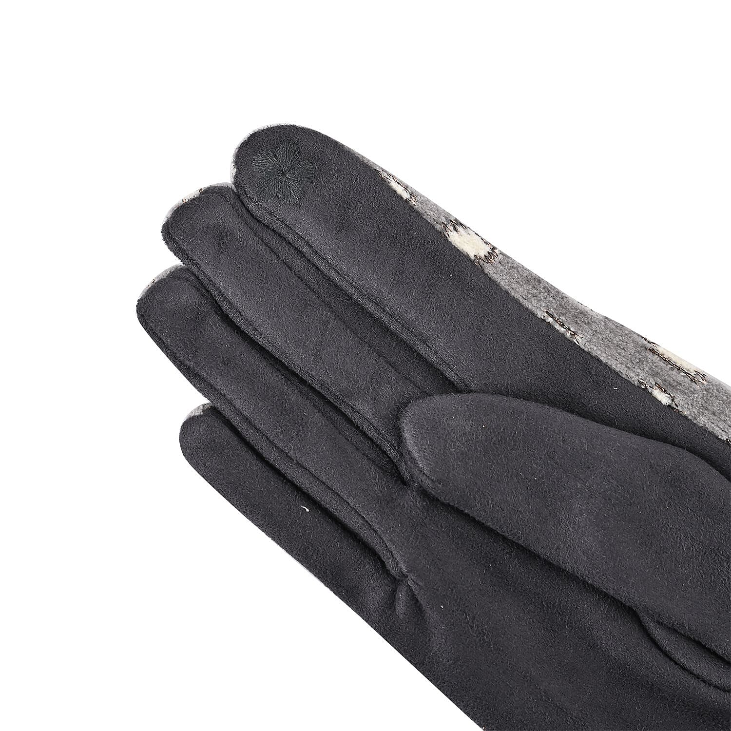 Leopard Pattern Warm & Lightweight Touch Screen Winter Gloves - Grey