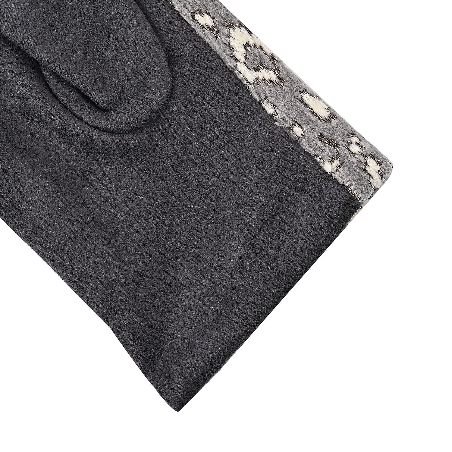 Leopard Pattern Warm & Lightweight Touch Screen Winter Gloves - Grey