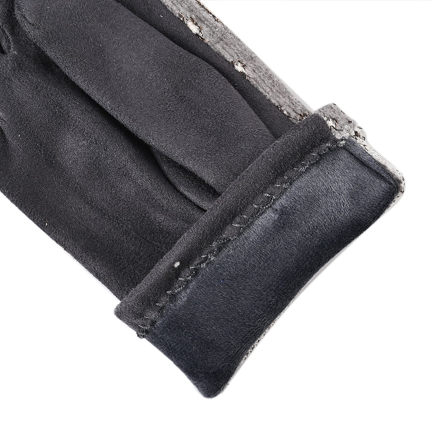 Leopard Pattern Warm & Lightweight Touch Screen Winter Gloves - Grey