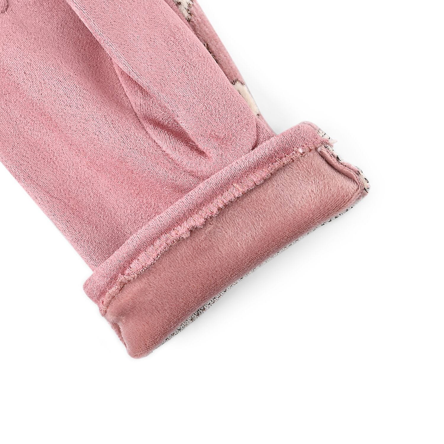 Leopard Pattern Warm & Lightweight Touch Screen Winter Gloves - Pink