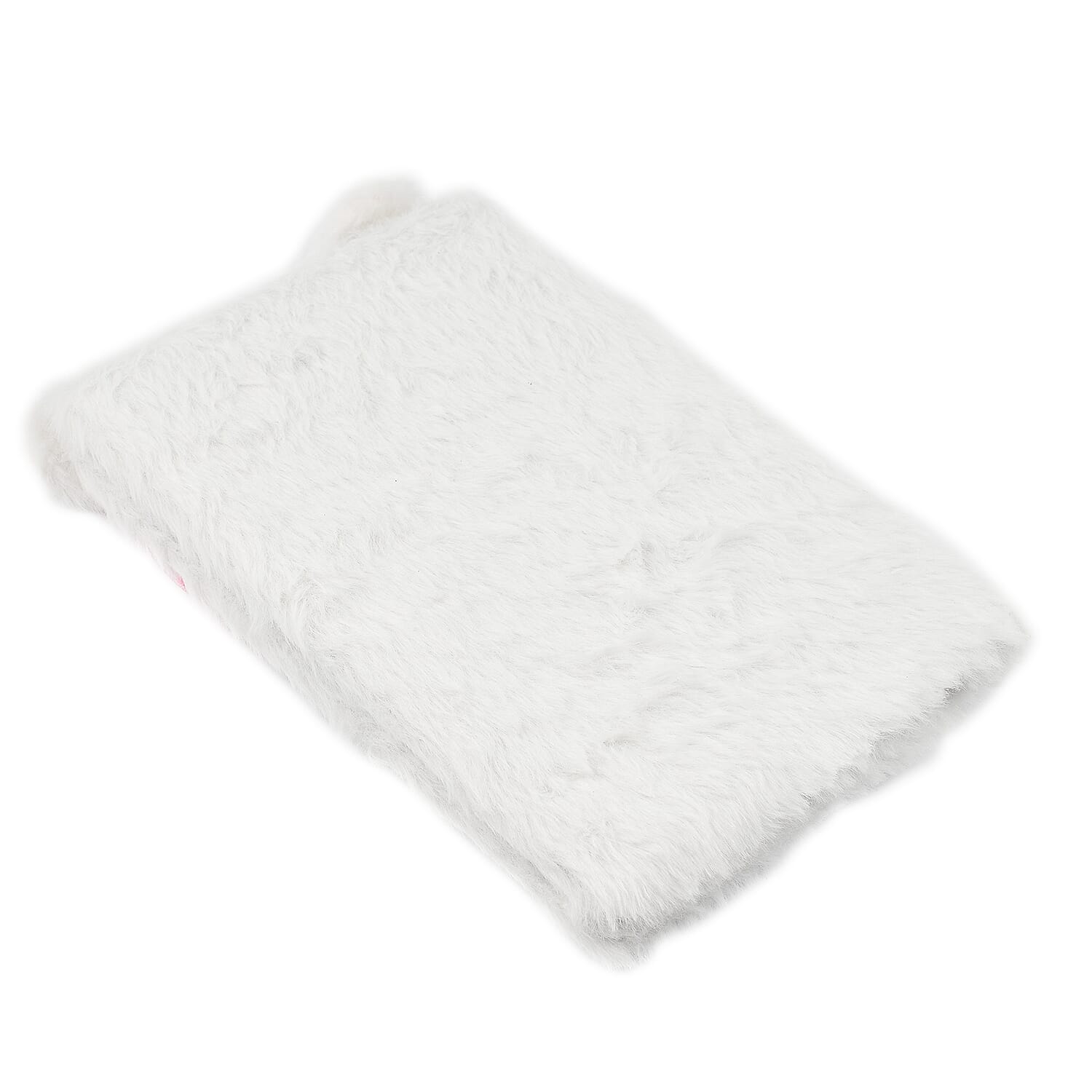 Fluffy Cover 3D Rabbit Pattern Notebook (80 Pages) - Pink