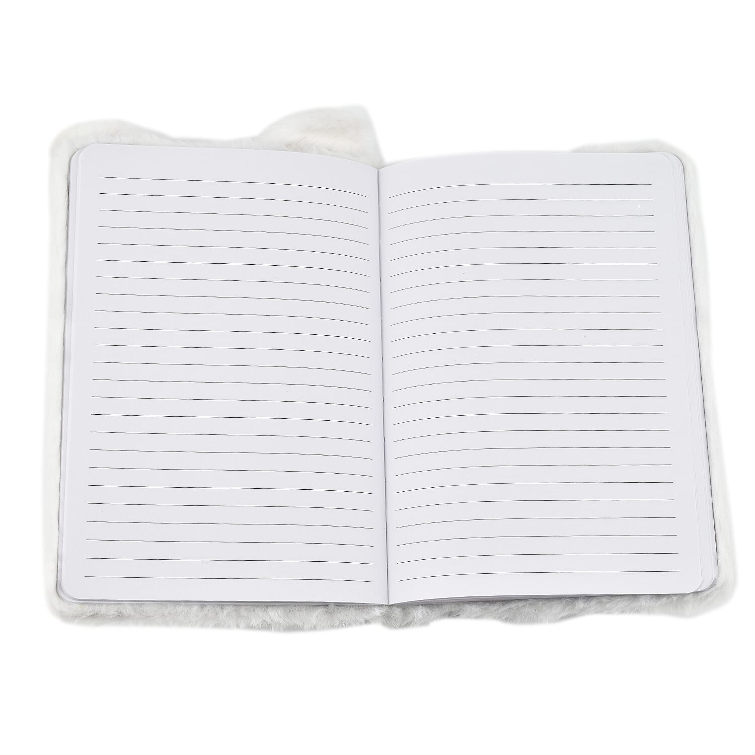 Fluffy Cover 3D Rabbit Pattern Notebook (80 Pages) - Pink